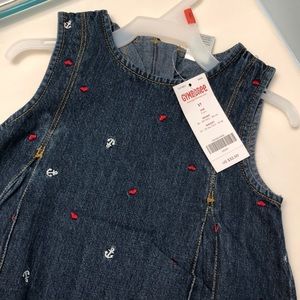 Vintage Gymboree denim dress hearts and sailors